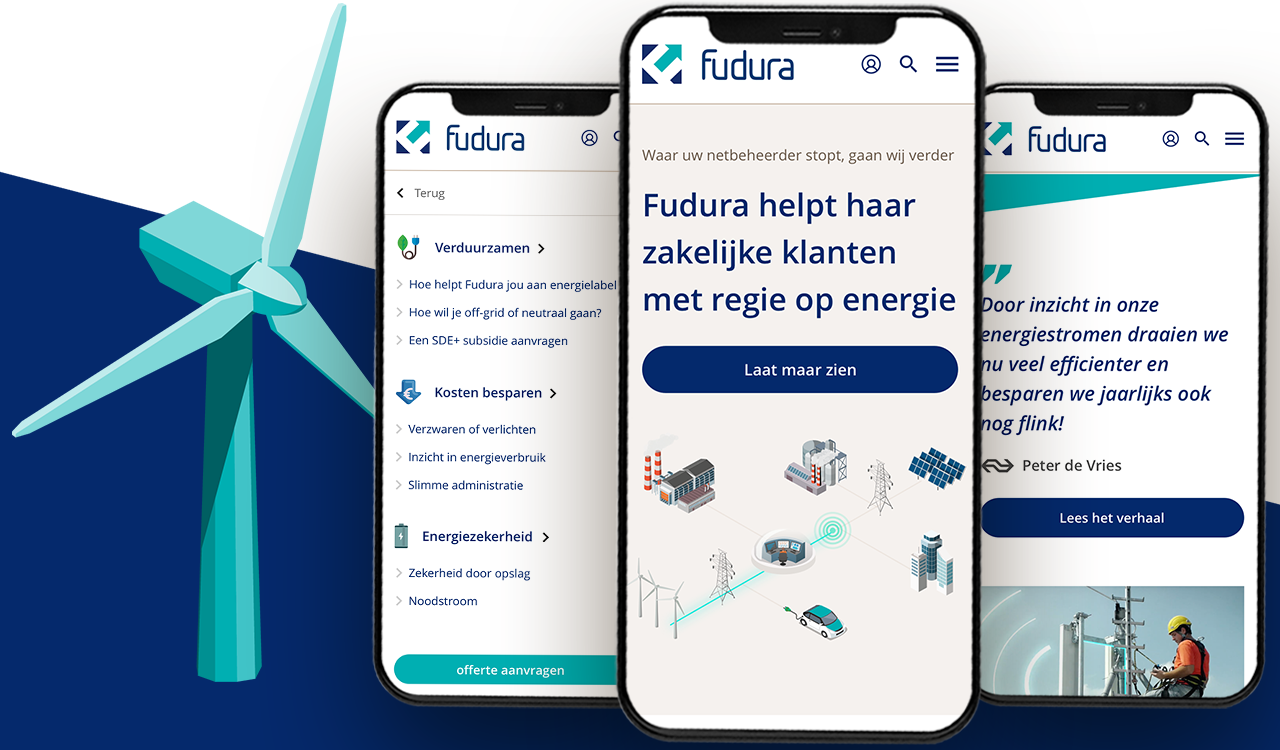 Fudura website on mobile