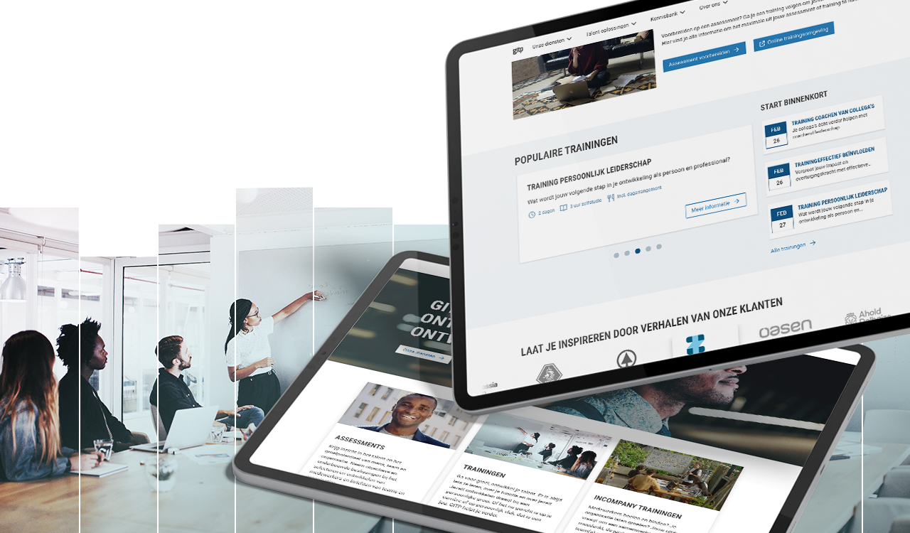 Tablet with GITP courses overview