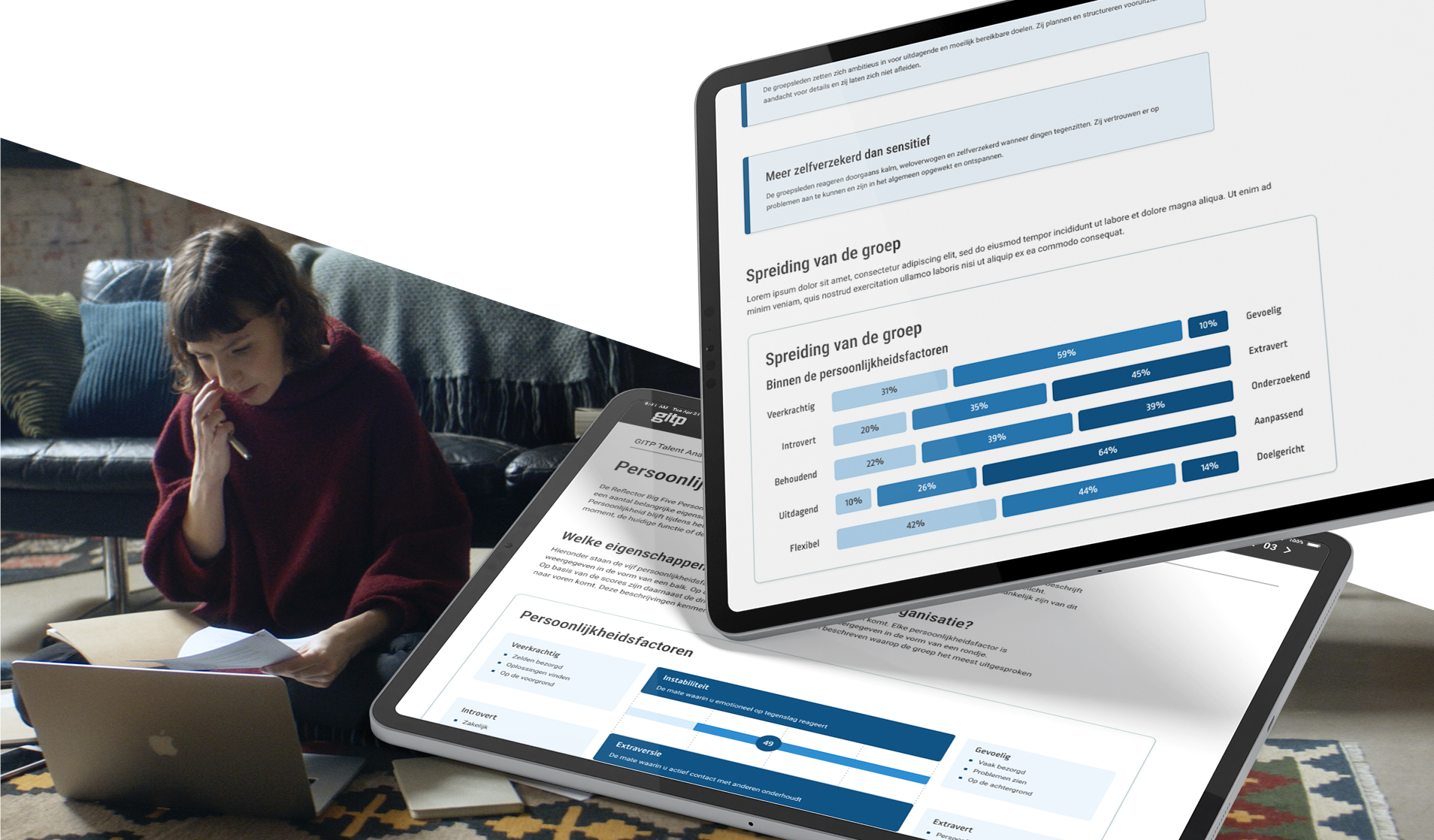 Tablet with GITP courses overview